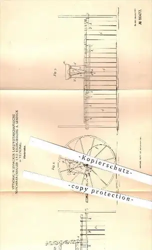 original Patent - Vetschau - Weissagker Landw. Maschinenfabriken & Eisengiesserei A. Lehnigk , 1895 , Pferde - Rechen !!