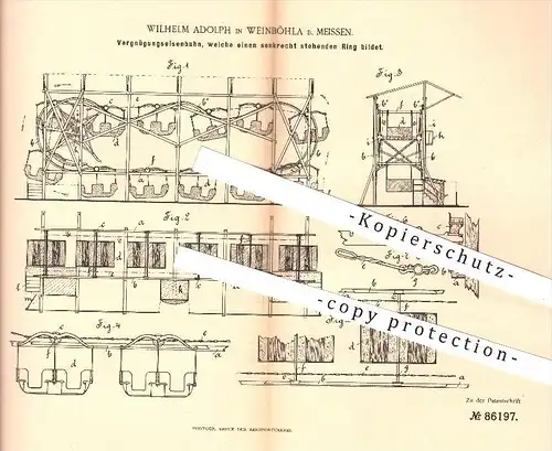 original Patent - Wilhelm Adolph , Weinböhla bei Meissen , 1895 , Vergnügungs - Eisenbahn , Rummel , Sport , Eisenbahnen