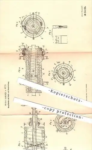 original Patent - F. Kamper , Wien , 1895 , Dampfturbine mit Stoß- u. Druckwirkung , Turbine , Turbinen , Dampfmaschinen