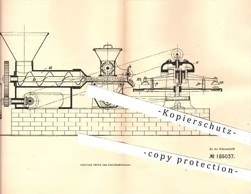 original Patent - Emil Müller , Langenberg , Elster , Wirk- u. Formvorrichtung für Teigknetmaschinen , Bäckerei , Bäcker