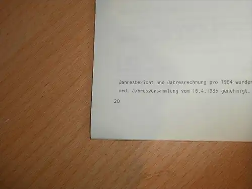 Alpines Museum in Bern , Jahresbericht 1984 !!!