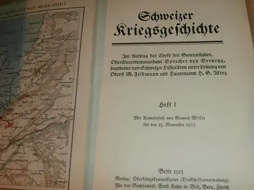 Schweizer Kriegsgeschichte , Heft 1 , Bern 1915 , 103 S., Morgarten  !!!