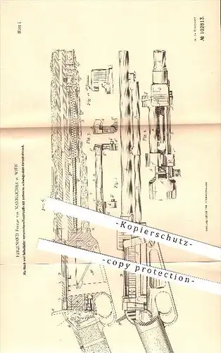 original Patent - Ferdinand Ritter von Mannlicher in Wien , 1898 , Feuerwaffe , Waffe , Waffen , Gewehr , Geschosse !!!