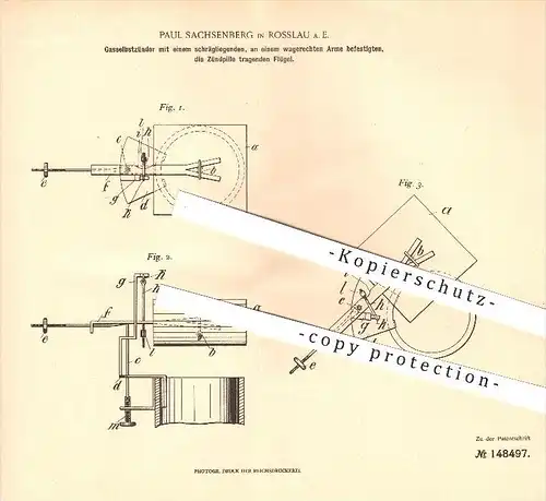 original Patent - Paul Sachsenberg in Rosslau a. E. , 1902 , Gasselbstzünder , Selbsstzünder , Zünder , Gas , Zündung !!