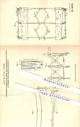 original Patent - Fritz Holzach in Zürich , 1902 , Tragbahre , Bahre , Krankentransport , Krankenhaus , Krankenwagen !!!