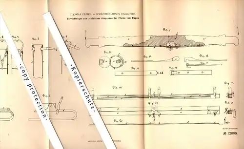 Original Patent - Thomas Demel in Schrobenhausen , Oberbayern ,1880, Vorrichtung für Pferde , Landwirtschaft , Tierzucht