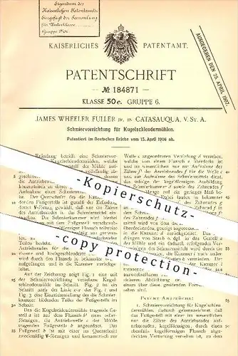 original Patent - James Wheeler Fuller in Catasauqua , USA , 1906 , Kugelschleudermühlen , Mühle , Mühlen , Mahlen !!!