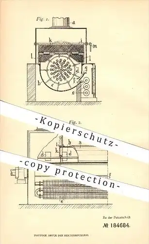 original Patent - Bernh. Hoffbaur in Köln am Rhein , 1906 , Trennungsschirm in Trockenmulden , Trocknen , Kondensation !