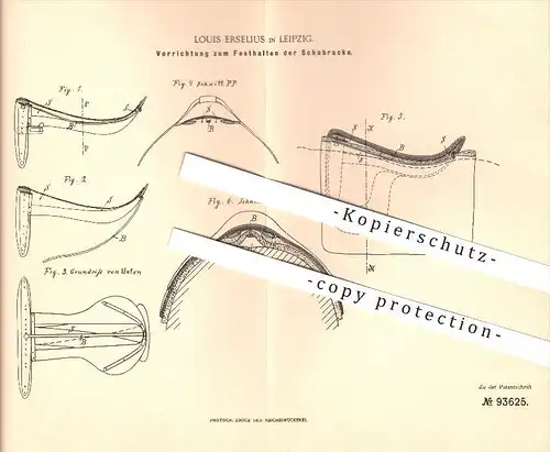 original Patent - Louis Erselius in Leipzig , 1896 , Vorrichtung zum Festhalten der Schabracke , Wagenbau !!!