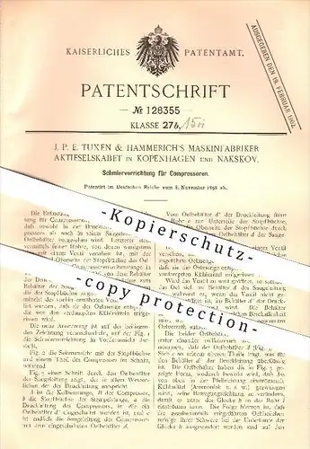 original Patent - J. P. E. Tuxen & Hammerich's Maskinfabriker , Kopenhagen u. Nakskov , 1898 , Lolland , Kompressor