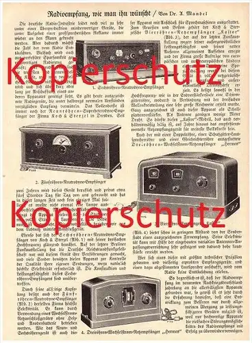 original Zeitungsbericht - 1929 - Radios , Radioempfang wie man ihn wünscht , Radio , Volksempfänger  !!!