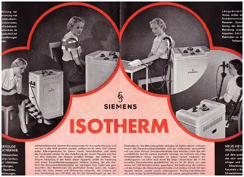 original Prospekt / Werbung - Siemens ISOTHERM , 30er Jahre , Röhrenapparat , Kurzwellentherapie , Arzt , Therapie !!!