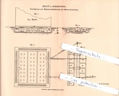 Original Patent - Bellot in Eckernförde , 1882 , Wasserabkühlung für Meiereizwecke !!!
