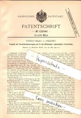 Original Patent - Enrico Maag in Palermo , Sicilia , 1900 , Schermo con movimento a manovella !!!