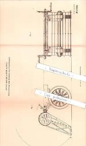 Original Patent  - G. Bröuer in Kalk bei Köln , 1883 , Einrichtung zum Beladen von Frachtwagen !!!