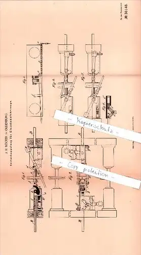 Original Patent  - J. H. Böcker in Oldenburg , 1886 , Seitenkupplung für Eisenbahnfahrzeuge !!!