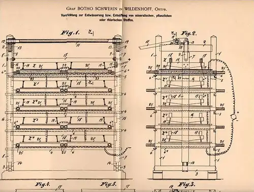 Original Patentschrift - Graf Botho Schwerin in Wildenhoff , Ostpreussen ,1901, Entwässerungsapparat , Dzikowo Ilaweckie