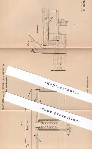 original Patent - Adolf Nebel , M. Hentze , Braunschweig , 1899 , Mehrteiliges Gasbehälterbassin | Gas - Behälter !!