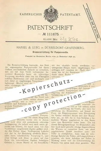 original Patent - Haniel & Lueg , Düsseldorf / Grafenberg , 1898 , Bremsvorrichtung für Pumpenventile | Bremse , Pumpe