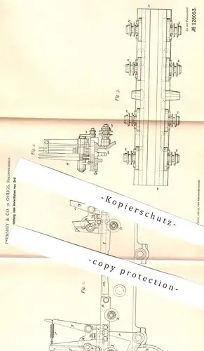 original Patent - Bremshey & Co. , Ohligs / Rheinpreussen , 1900 , Verschieben von Draht | Drähte | Metall , Maschinen !