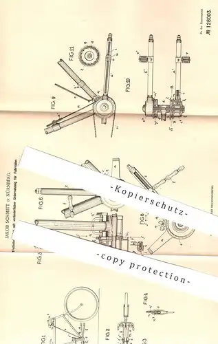 original Patent - Jakob Schmitt , Nürnberg , 1901 , Trethebelantrieb für Fahrräder | Fahrrad - Tretkurbel | Pedal , Rad