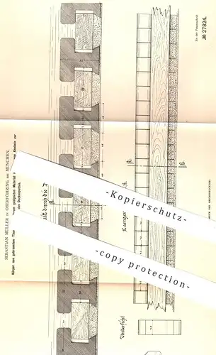 original Patent - Sebastian Müller , Oberföhring / München , 1884 , Befestigung von Deckenputz mittels gebranntem Ton !!