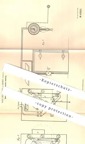 original Patent - Paul Schwenke , Zerbst , 1887 , Sperrschloss mit elektr. Auslösung | Türschloss | Schloss , Schlosser