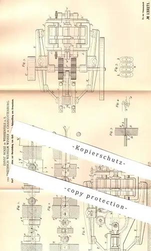 original Patent - Ernst Nolle , Weissenfels | Friedrich Wilh. Wesner , Berlin / Charlottenburg 1898 , Kreuzeisen - Kette