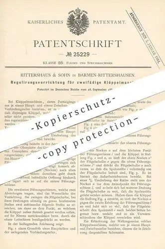 original Patent - Rittershaus & Sohn , Barmen / Rittershausen , 1882 , zweifädige Klöppelmaschinen | Klöppeln | Stricken