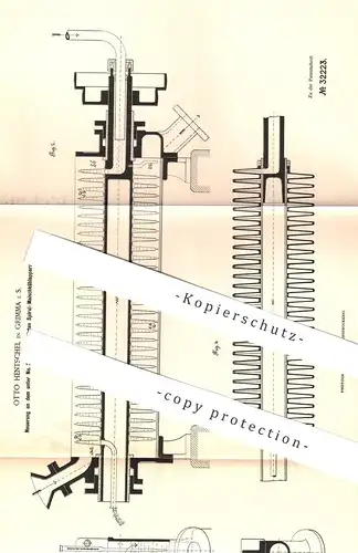 original Patent - Otto Hentschel , Grimma , 1885 , Spiral - Maischkühlapparat | Kühlung , Bier , Maische , Brauerei !!!