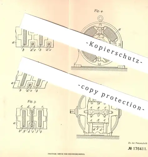 original Patent - The Afater Variable Speed Motor , George Devaranne , Berlin 1905 , Magnet für elektr. Maschine | Motor