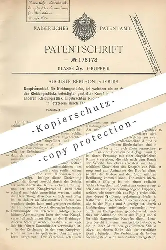 original Patent - Auguste Berthon , Tours , 1905 , Knopfverschluss für Kleidung | Knopf , Knöpfe , Schneider , Mode !!!