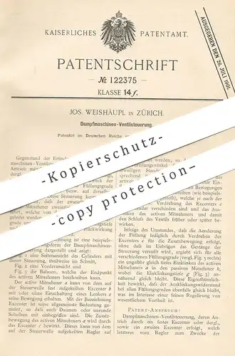 original Patent - Jos. Weishäuptl , Zürich , 1900 , Dampfmaschinen - Ventilsteuerung | Dampfmaschine | Steuerung