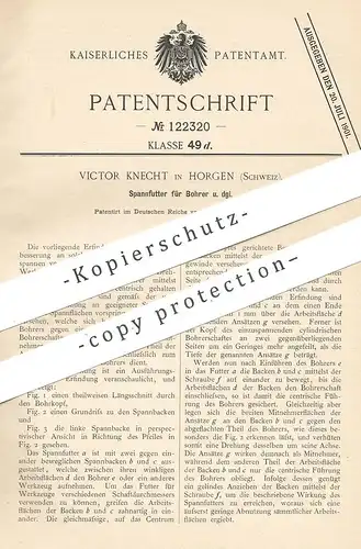 original Patent - Victor Knecht , Horgen , Schweiz , 1900 , Spannfutter für Bohrer | Bohrmaschine | Bohren !!!
