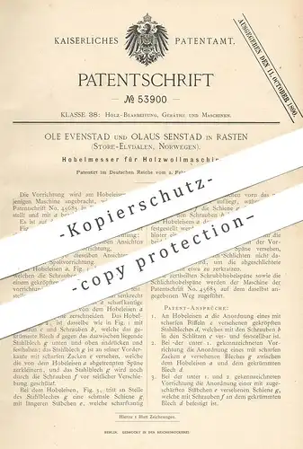 original Patent - Ole Evenstad , Olaus Senstad , Rasten , Store Elvdalen  Norwegen | Hobelmesser | Hobel , Messer , Holz