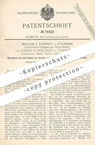 original Patent - William F. Phinney , Standish , Cumberland , Mine | Henry H. Whitney , Centreville  Boisé | Waschtisch