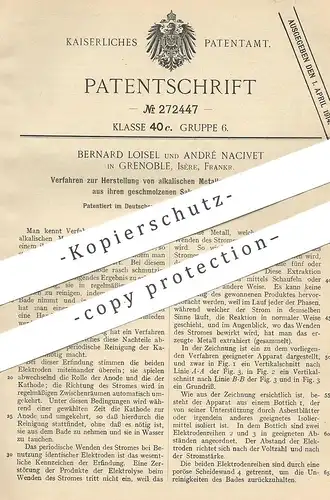 original Patent - Bernard Loisel , André Nacivet , Grenoble , Isère , Frankreich | alkalische Metalle per Elektrolyse
