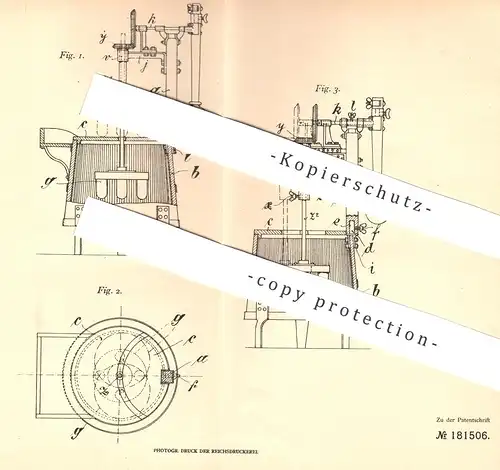 original Patent - Carl Kampmann , Mülheim / Ruhr , 1905 , Waschmaschine mit Pendelantrieb | Waschmaschinen | Wäsche !!