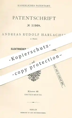 original Patent - Andreas Rudolf Harlacher , Prag , 1879 , Elektrischer hydrometischer Flügel | Wasserdruck !!