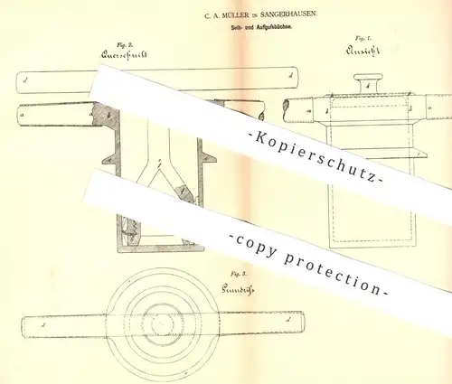 original Patent - C. A. Müller , Sangerhausen , 1878 , Seih- und Aufgussbüchse | Gesundheit , Medizin , Apotheke , Arzt