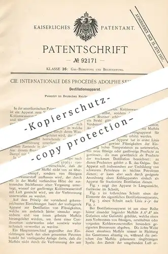 original Patent - Cie. Internationale des Procédés Adolphe Seigle , Paris , Frankreich , 1895 , Destillation | Brenner