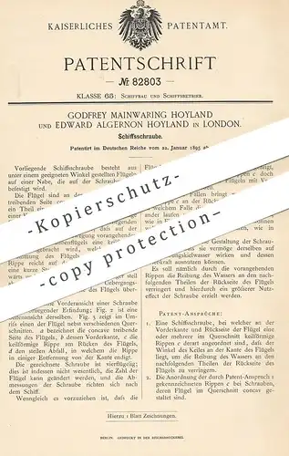 original Patent - Godfrey Mainwaring Hoyland , Edward Algernon Hoyland , London 1895 | Schiffsschraube | Schiff  Schiffe