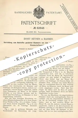 original Patent - Ernst Heynen , Barmen , 1894 , Klammerheftmaschine |  Klammer - Heftmaschinen | Papier heften !!