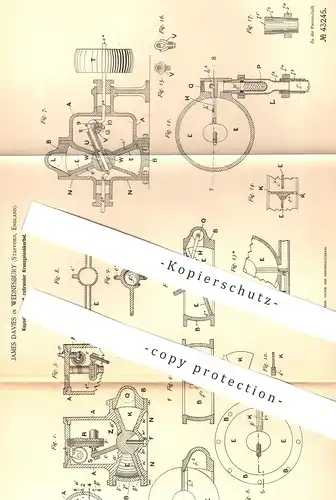 original Patent - James Davies , Wednesbury , Stafford , England , 1887 , Kapselwerk mit Kreuzgelenkkurbel | Pumpe !!!