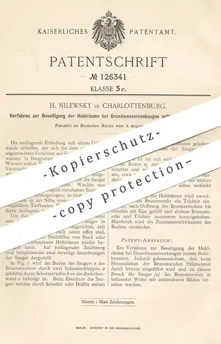 original Patent - H. Nilewsky , Berlin / Charlottenburg , 1900 , Grundwasser - Rohrbrunnen | Brunnen , Wasser !