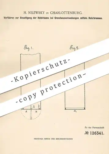 original Patent - H. Nilewsky , Berlin / Charlottenburg , 1900 , Grundwasser - Rohrbrunnen | Brunnen , Wasser !