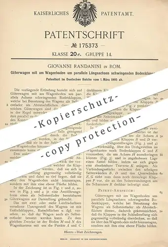 original Patent - Giovanni Randanini , Rom , Italien , 1905 , Güterwagen | Güterzug , Wagon | Eisenbahn , Eisenbahnen !!