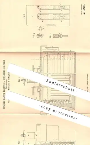 original Patent - Maurice Hazard Flamand , Boulogne Sur Seine , Frankreich , 1898 , Flüssigkeitsverschluss - Diaphragma