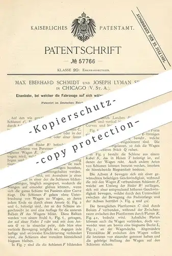 original Patent - Max Eberhard Schmidt , Joseph Lyman Silsbee , Chicago , USA , 1890 , Eisenbahn | Eisenbahnen | Lok