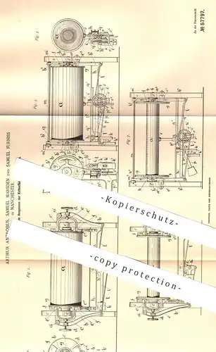 original Patent - Arthur Antrobus , Samuel Marsden , Samuel Furniss , Manchester , 1890 , Anspannen der Webstuhl - Fäden